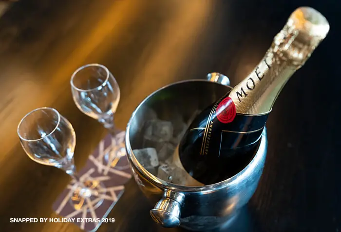 Drinks served in a Birmingham Airport lounge
