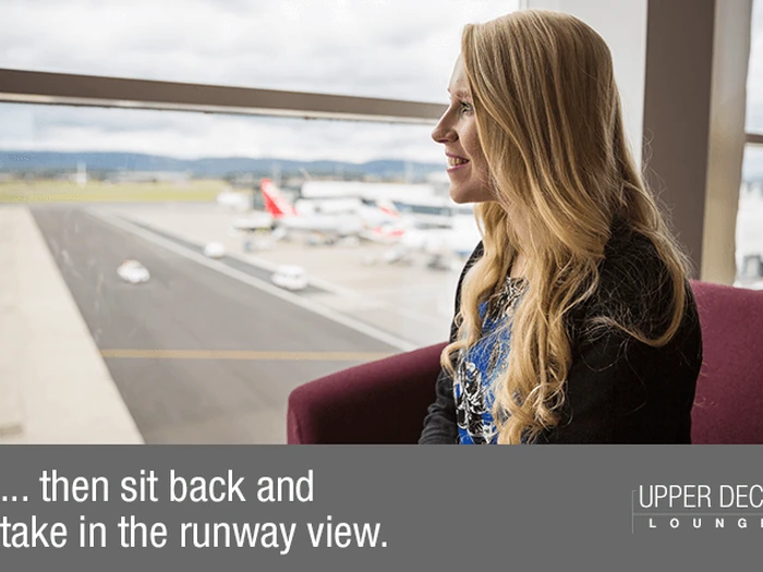 Bar area inside the Upper Deck Lounge at Glasgow Airport