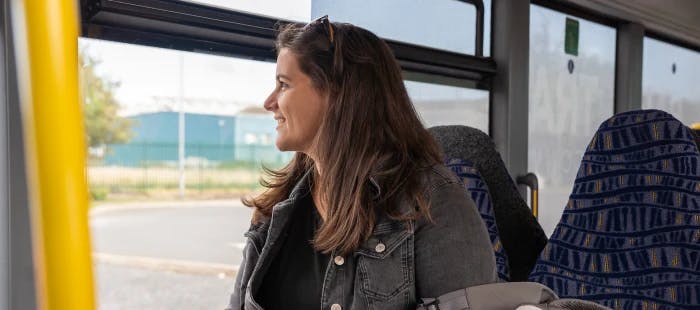 Passenger on a transfer shuttle