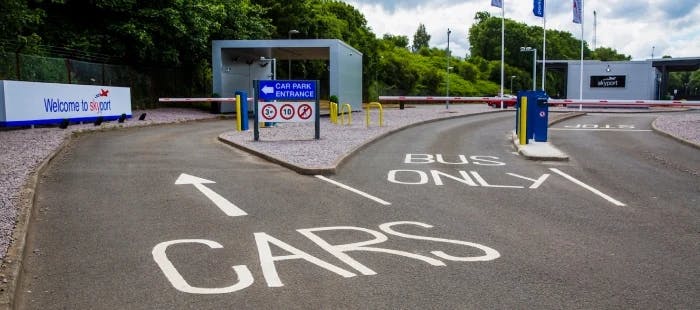 Glasgow Airport parking entrance