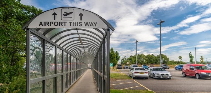 Covered walkway to Aberdeen Airport