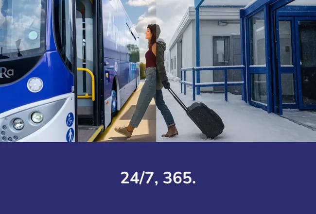 Shuttles run 24/7 365 days