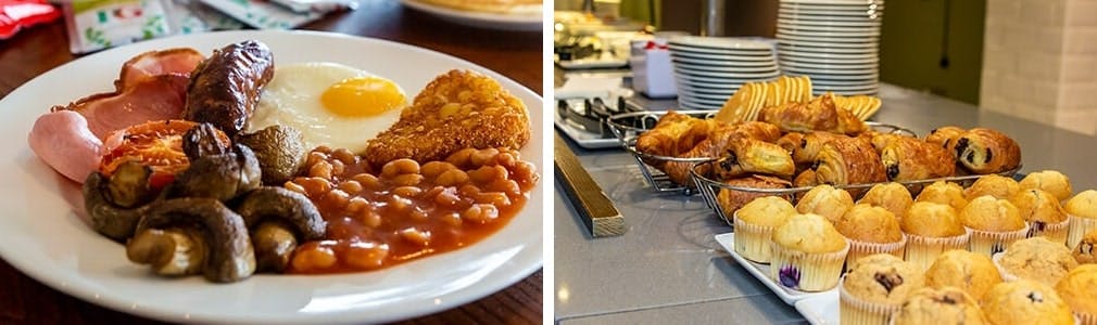 Full English and Continental breakfast options at the Gatwick Premier Inn South