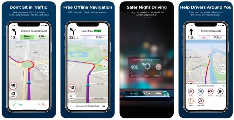 Navmii GPS screenshots on iOS