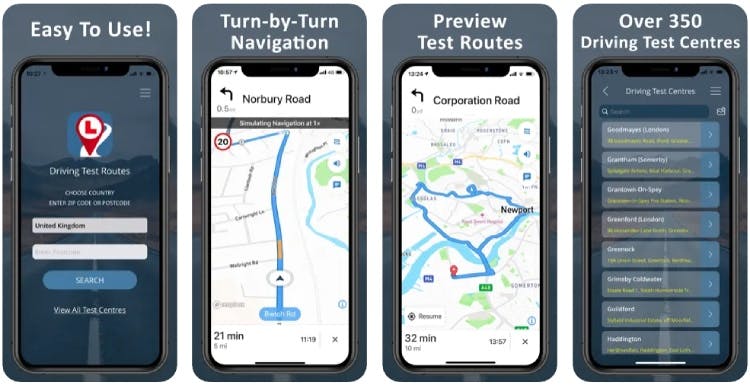 Driving Test Routes screenshots on iOS