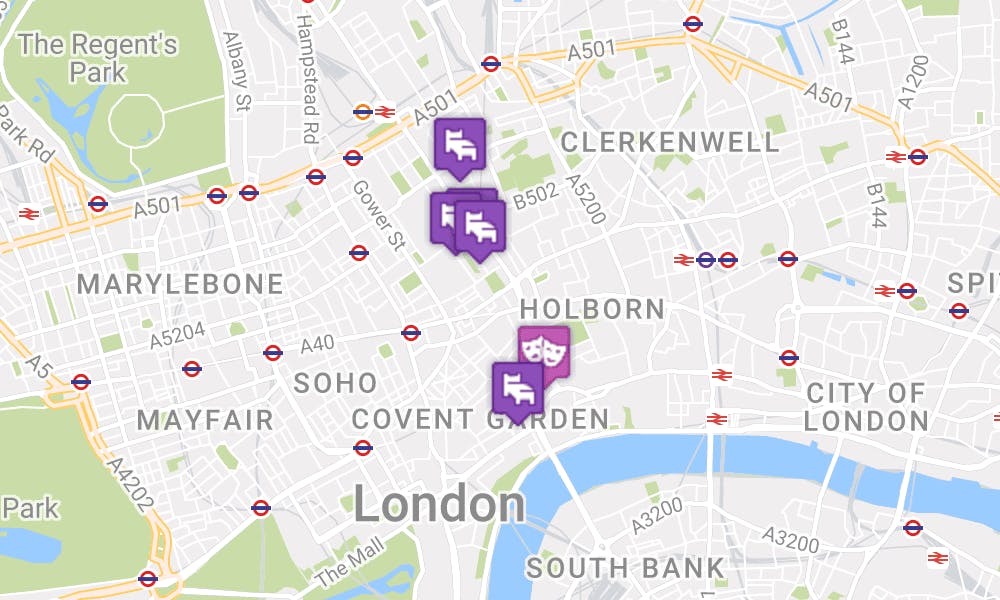 Hotels near Aldwych Theatre London Map