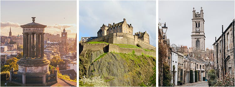 Collage of Photographs of Edinburgh Castle and the Royal Mile