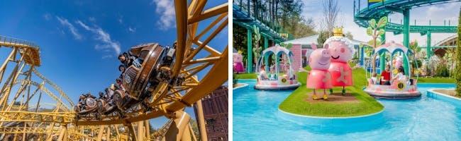 Collage of Photographs of Paultons Park and Peppa Pig World
