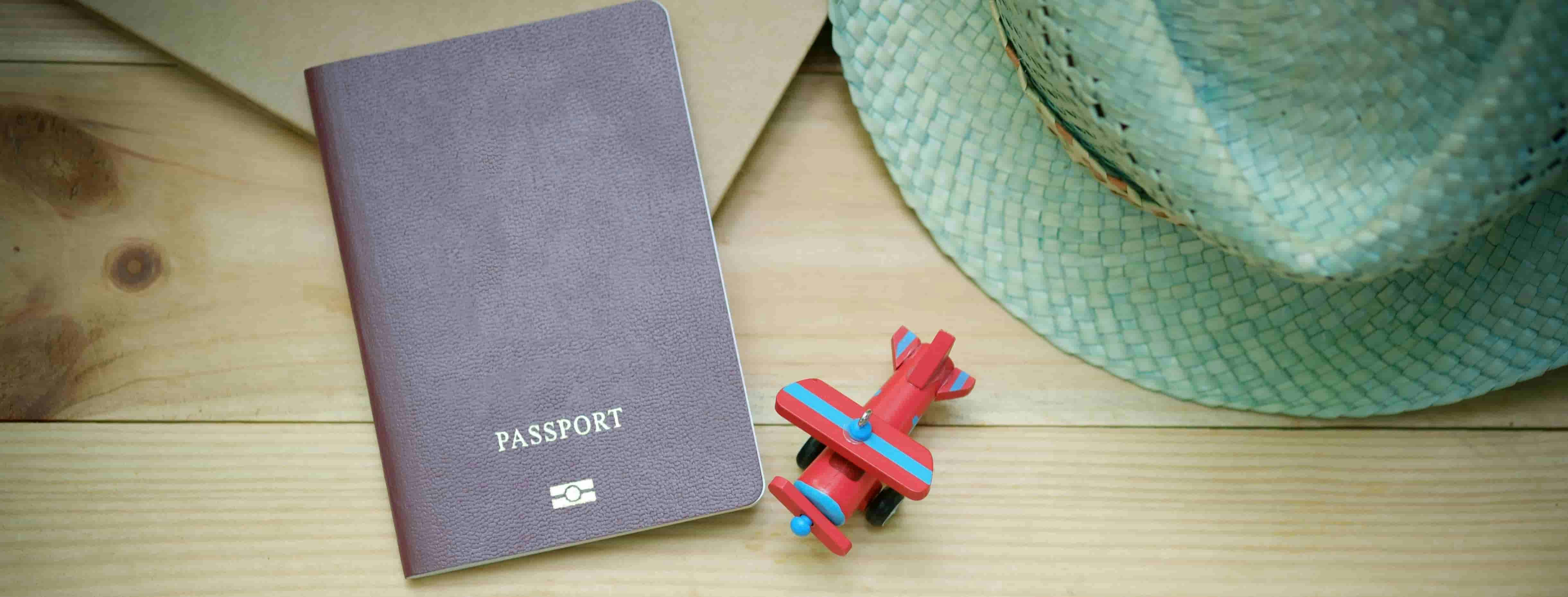 Image of a passport on a table