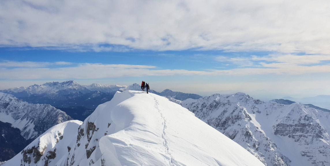 Skiiers on a mountain