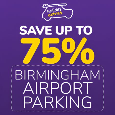 Maple Meet & Greet - Birmingham Airport Parking Holiday Extras 75% Savings message