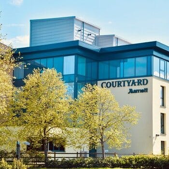 Exterior of the Courtyard by Marriott hotel at Glasgow Airport