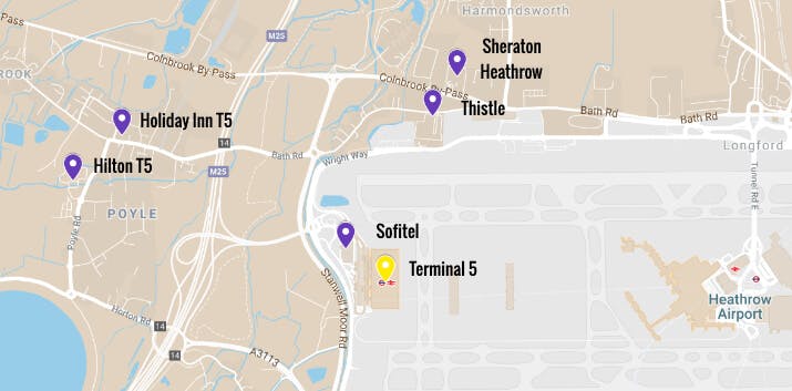 Heathrow Hotels Map