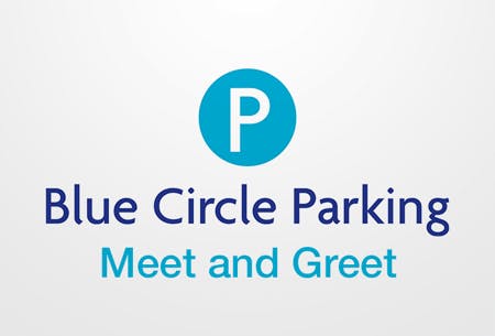 Luton airport parking discount code - Blue Circle Meet and Gret Logo