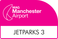 Manchester Airport Parking JetParks 3 Logo the logo reads MAG Manchester Airport JetParks 3
