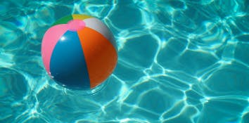 Beach ball in water