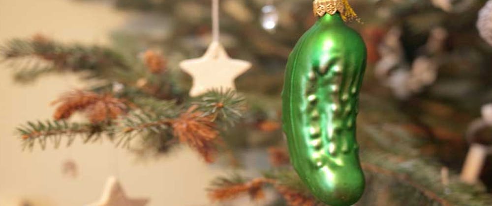 Pickle in a Christmas tree, German Christmas tradition