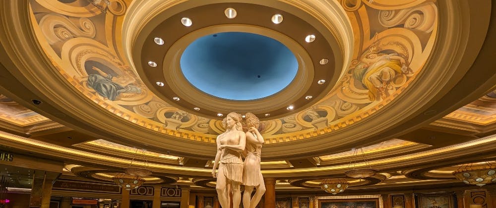 Statue in Caesars Palace hotel lobby