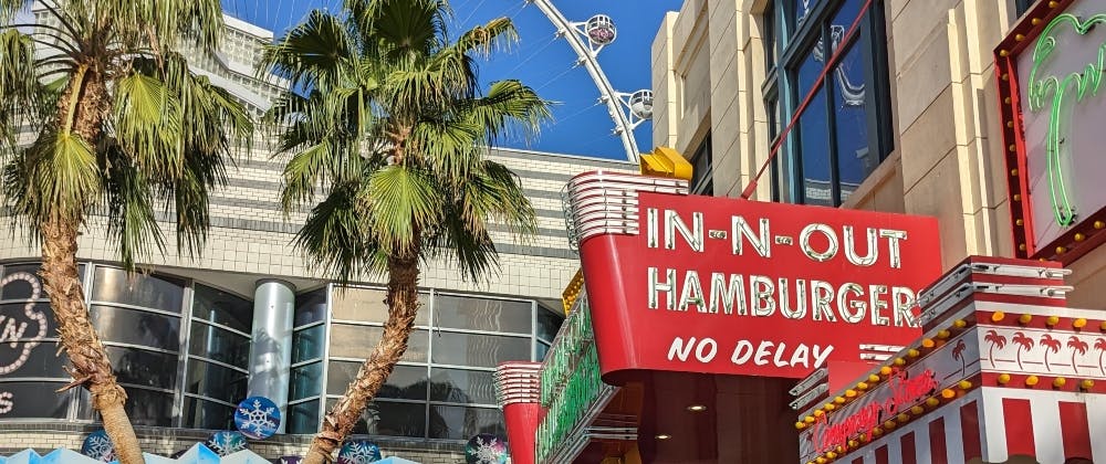 Sign for In-N-Out Burger restaurant in Las Vegas