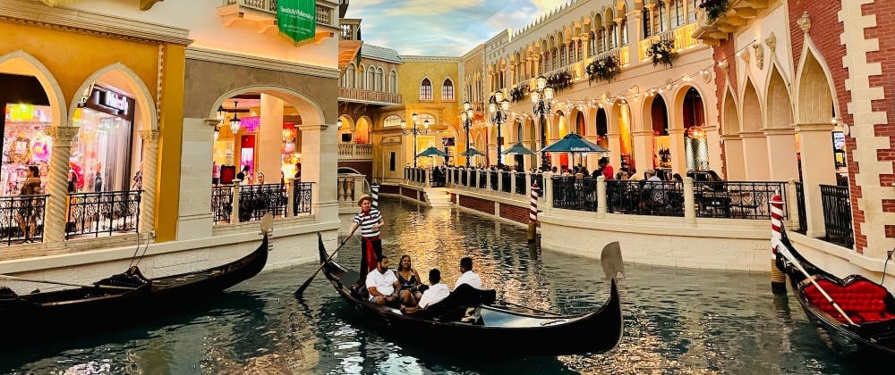 Gondola ride through The Venetian hotel in Las Vegas.