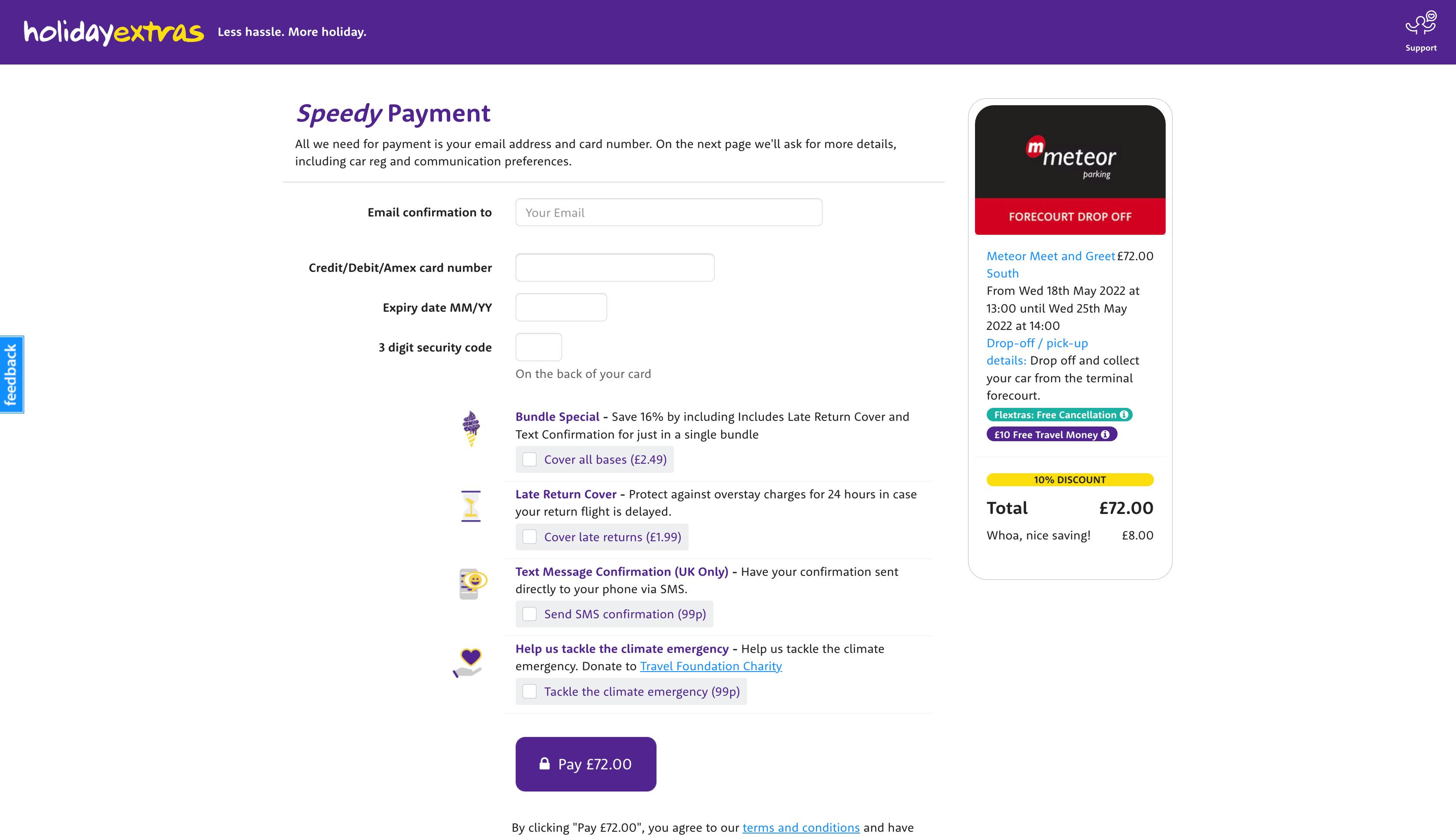 Vouchers Holiday Extras Help