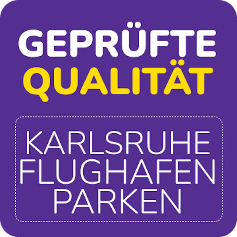 Lila Logo Geprüfte Qualität Karlsruhe Parkplätze