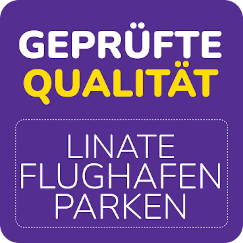 Lila Logo Geprüfte Qualität Mailand Linate Parkplätze