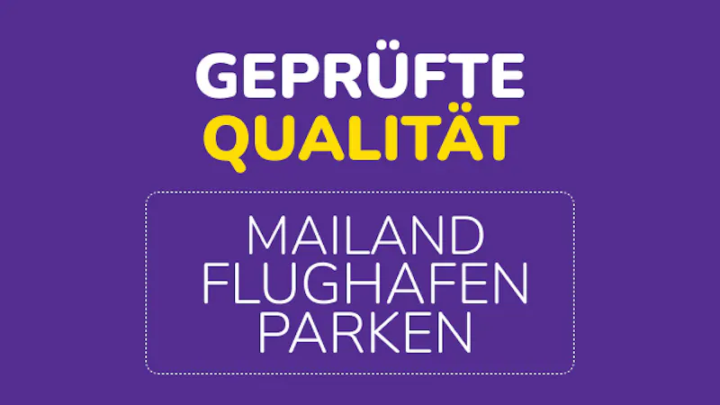 Lila Logo Geprüfte Qualität Malpensa Parkplätze