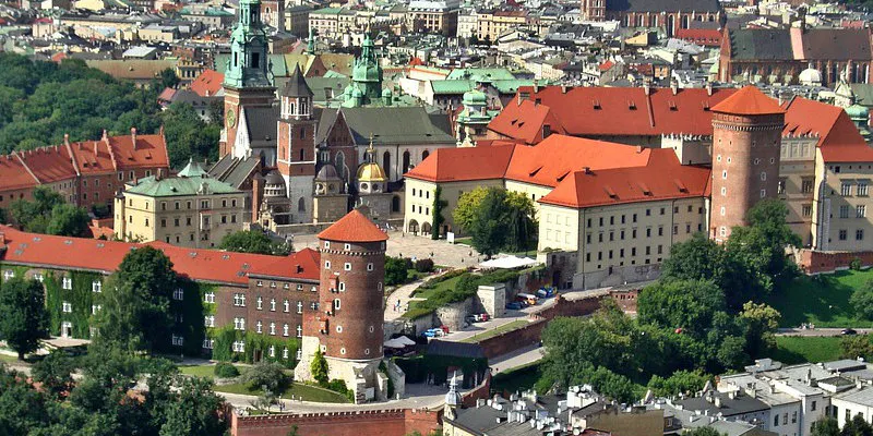 Blick auf Krakau mit Wawel Schloss