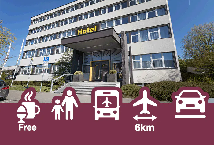 Blick auf das Airport-Messe-Hotel Stuttgart