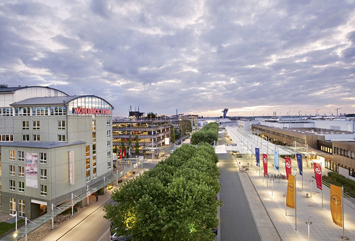 Blick auf M&ouml;venpick Hotel N&uuml;rnberg-Airport