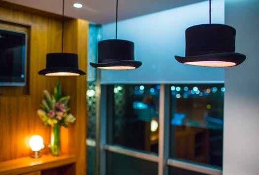 Gatwick Airport No1 Lounge at North Terminal Top Hat Lights