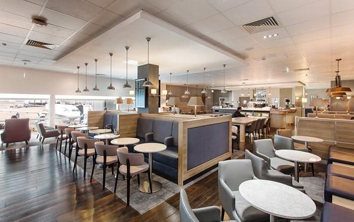 Club Aspire Heathrow Terminal 3 Lounge Seating and Tables