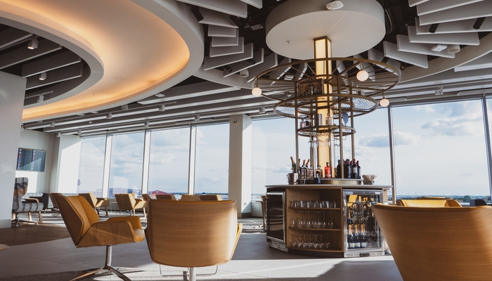 Manchester Airport Terminal 2 Lounge Bar Seating and Window