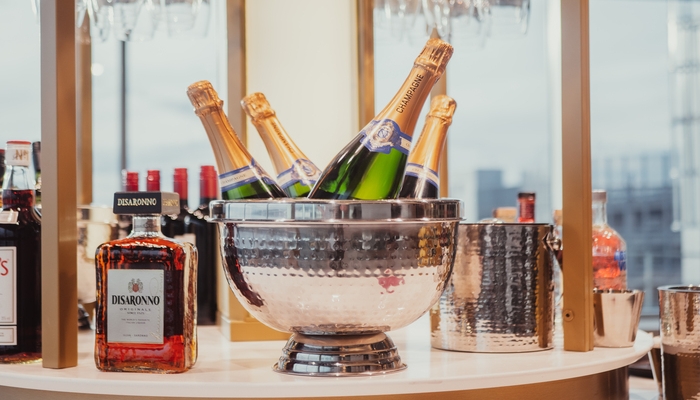 Manchester Airport 1903 Lounge Terminal 2 Champagne Bottles
