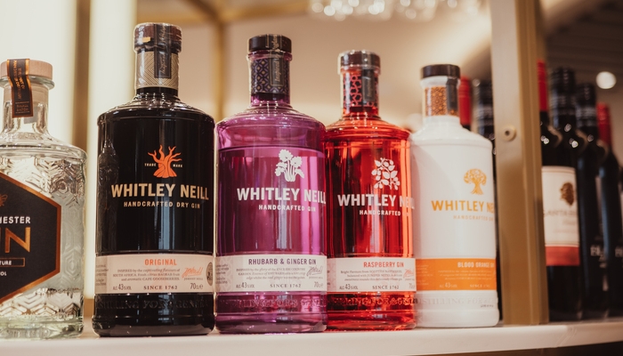 Manchester Airport 1903 Lounge Terminal 2 Whitley Neill Gin Bottles
