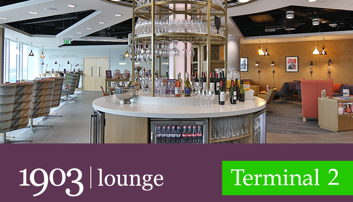Manchester Airport 1903 Terminal 2 Lounge Logo and Bar