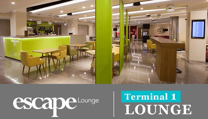 Manchester Airport Escape Lounge Terminal 1 Bar and Seats