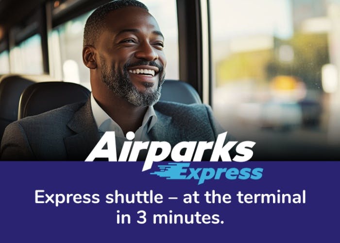 Airparks Express Shuttle - at the terminal in 3 minutes