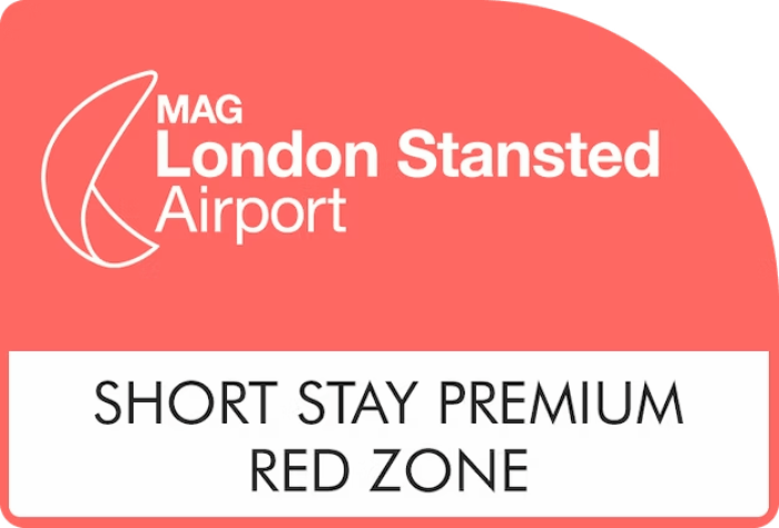 Short Stay Red Premium Zone Parking Logo - Stansted Airport