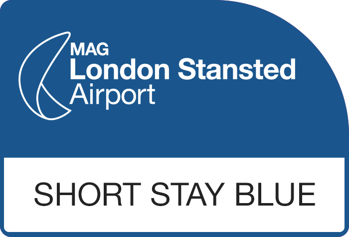 Official Short Stay Blue Parking Logo - Stansted Airport