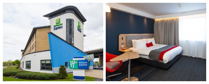 glasgow airport holiday inn express exterior and bedroom