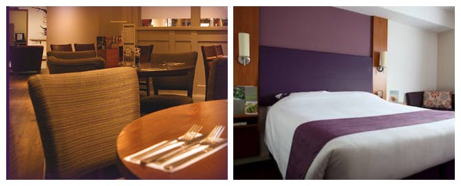 premier inn hotel at liverpool airport restaurant and bedroom