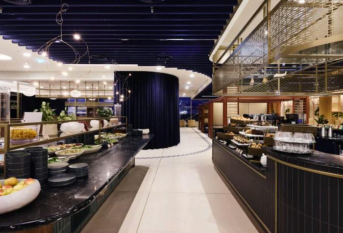 Buffet and deli counters at Executive by Escape Lounge, Manchester Airport Terminal 2