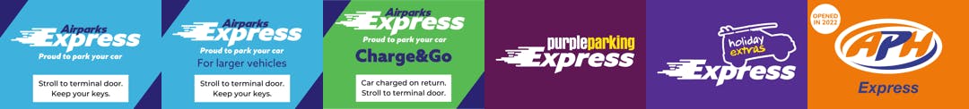 Aberdeen Airport walkable parking provider logos