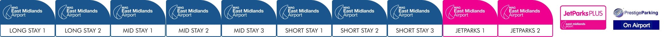 East Midlands Airport Self Park Provider Logos Banner