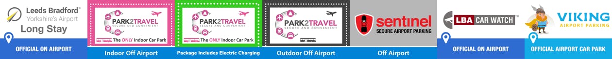 Leeds Bradford Airport Park and Ride provider logos