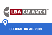 The logo has an outline of a CCTV camera and reads LBA Car Watch Official On Airport